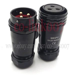 SA28 3Pin WEIPU IP67 Waterproof  Connector Plug and Socket,Electrical Plug 50A - Picture 1 of 7