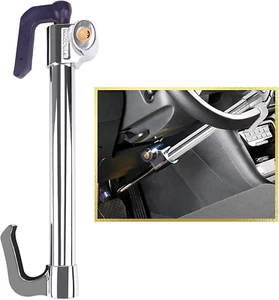 Barra De Bloqueo Del Volante Bloqueo De Pedal De Seguridad Antirrobo Nuevo - Picture 1 of 12