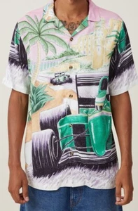 NWT Riviera Racetrack 'Sunset' Premium Hawaiin Style Short Sleeve Shirt - $50 - Picture 1 of 6