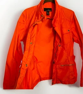 Lauren Ralph Lauren Polo Coat Jacket Womens Large RLX Orange Collar Nylon Golf - Picture 1 of 24