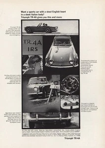 Triumph TR4 1966: auto sportiva con robusto cuore inglese pubblicità stampa d'epoca - Foto 1 di 1