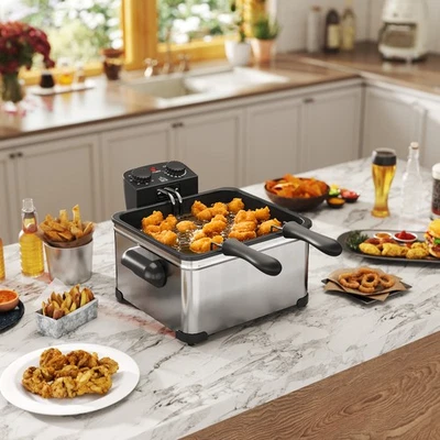 HOMCOM Fritteuse mit 5L Kapazität, Einstellbare Temperatur & Timer, 2000 W - Bild 1 von 4