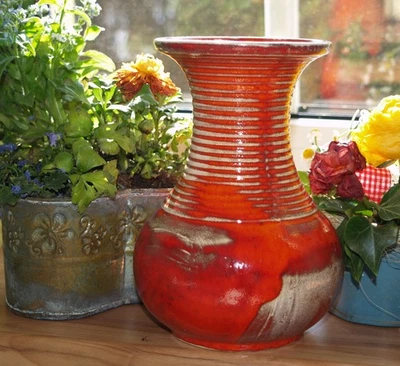 Vase Keramik Blumenvase getöpfert Töpferei rote Keramik Geschenk - Bild 1 von 4