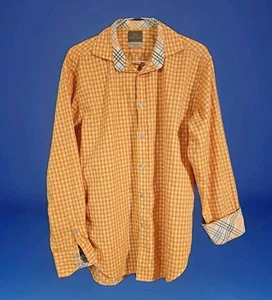 Thomas Dean T49P16-253ORANGE Check SizeM L/S w/Contrasting Cuff/Neck Pattern - Bild 1 von 10