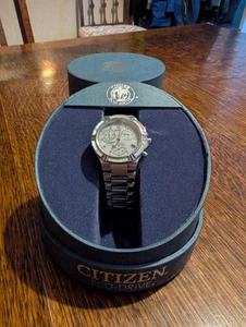Citizen Eco Drive Chronograph WR 100 WR100 Wristwatch Watch 32mm Mother of Pearl - Picture 1 of 6