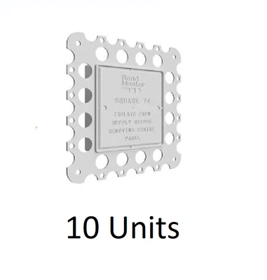 BEAD MASTER Box Cover Single Square BeadMaster SQUARE74 White Plastic Box of 10 Units