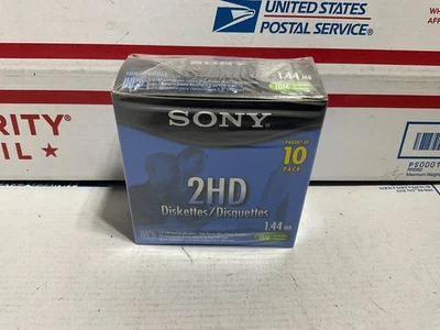 Disquetes Sony 2HD 3,5 pulgadas 1,44 MB paquete de 10 disquetes formateados IBM - nuevos Foto 1 de 4