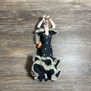 Bailarina Flamenca Española Vintage de Norleans, Japón, Porcelana Encaje 9" - Imagen 1 de 5