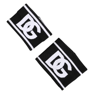 DOLCE & GABBANA Wristband Black White DG Logo Cotton 1 Pair One SIze RRP 450usd - Picture 1 of 5