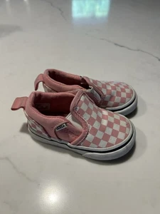 Rosa Schachbrett Kleinkind Slipper Vans Größe 4 - Bild 1 von 7
