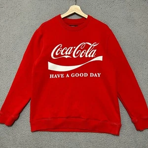 Coca Cola X Pacsun Crewneck Sweatshirt Men Medium Red Pullover Long Sleeve - Picture 1 of 9