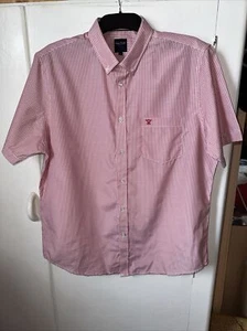 Men's James Pringle Collection Size Large Shirt Short Sleeves Golf, Red & White - Picture 1 of 7