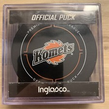 FORT WAYNE KOMETS ECHL Official Game Hockey Puck InGlasCo Colored Logo Reverse