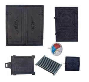 Räucherei Tür Räucherei-Set Gußeisen Ofentür Brotofentür Holzofentür Thermometer - Bild 1 von 8