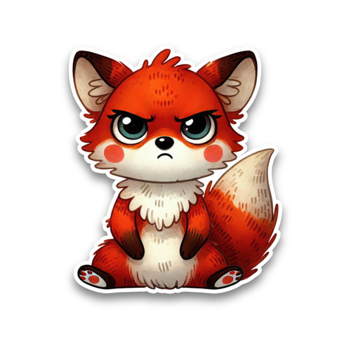 Grumpy Animal Cute Fox Vinyl Sticker Decal Car Window Scrapbook ...