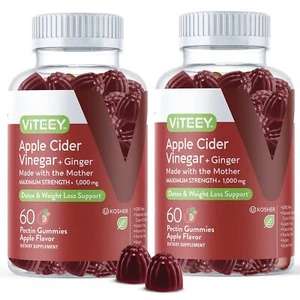 Apple Cider Vinegar Gummies Maximum Strength 1,000mg Plus Ginger, ACV With Th... - Picture 1 of 9