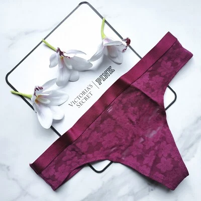 ROSA Victoria's Secret Wear Everywhere Tanga Panty Magenta Vivo Talla S/M/L Foto 1 de 4