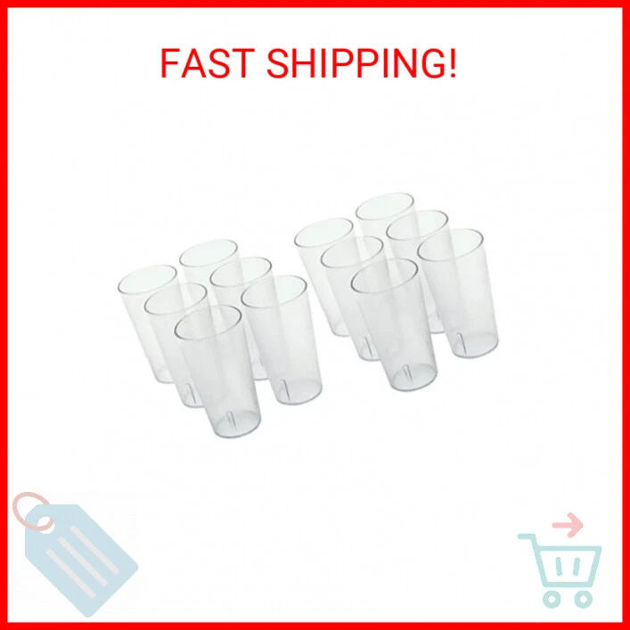 Winco - Vaso de plástico transparente/taza apilable para bebidas de restaurante, paquete de 12, 16 oz. Foto 1 de 1