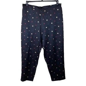 Pantalones de pijama de satén INC International Concepts XXL estrellas negras nuevos - Imagen 1 de 6