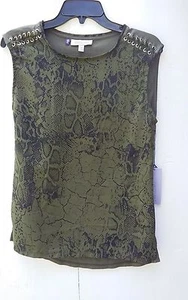 JENNIFER LOPEZ SIZE PETITE X SMALL SLEEVELESS, SNAKE PRINT BLOUSE - Picture 1 of 3