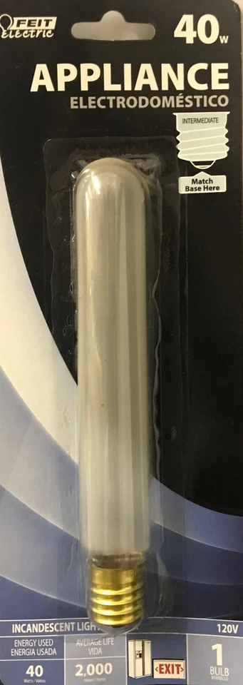 FEIT ELECTRIC 40-Watt T6.5 Frosted Tubular Appliance Light Bulb w/ Int. Base - Image 1 of 1