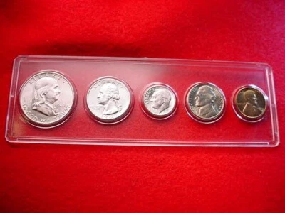 1949-D DENVER 5 COIN BU MINT SET GREAT 90% SILVER COINS ALL BU COINS!!    #55 - Image 1 of 4
