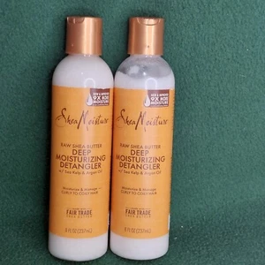 Shea Moisture rohe Sheabutter tiefe feuchtigkeitsspendende Entwirrer 8oz. Flasche Menge 2 Stück - Bild 1 von 7