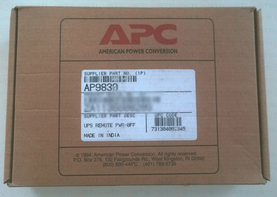 € 45+IVA APC AP9830 UPS Remote Power Off Device - Immagine 1 di 1
