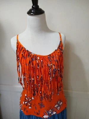 Top de sol Zara con tirantes de espagueti y flecos talla S pequeño Foto 1 de 4