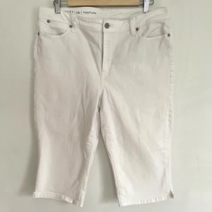Talbots Flawless Woman White Pedal Pusher Jeans Size 14P - Picture 1 of 4