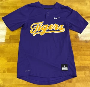 Nike LSU Tigers Purple Two-Button Replica Softball Jersey Size S Dri-Fit VGC - Picture 1 of 12
