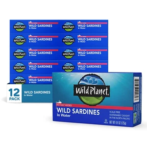 Wild Sardines in Water, No Salt Added, Tinned Fish, Non-Gmo, Sustainable 4.4 ... - Picture 1 of 1
