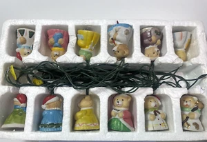 Vintage Retro Ceramic Teddy Bear Each One Is Different 12 Christmas Lights - Picture 1 of 11