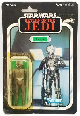 Figura de acción Star Wars ROTJ Zuckuss 65 espalda 1983 Kenner No. 70020 NRFP Foto 1 de 4