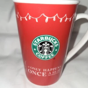 Starbucks 2005 Christmas Mug STOCKING RED LIGHTS 12 OZ NICE GIFT NO FAULTS - Picture 1 of 12