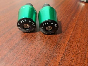 14-16 2015 KAWASAKI NINJA Z1000 Z 1000 BAR ENDS HANDLEBAR ENDS GREEN #2082 - Picture 1 of 3