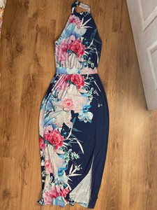 lipsy scarlet print chiffon maxi dress