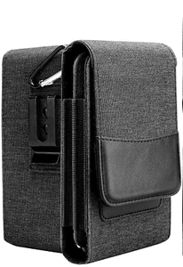 Universal Vertical Cell Phone Belt Pouch Handing Ring Hook Double Phone Pouch US - Picture 1 of 11
