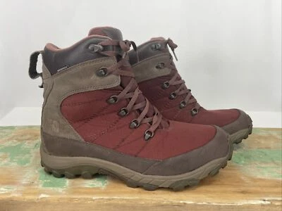 11 Botas Masculinas North Face Impermeáveis Caminhadas Isoladas Inverno Quente Neve Borgonha - Imagem 1 de 4