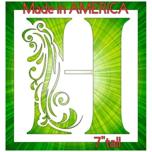 Plantilla de plástico transparente de 7,5"x8" - letra floral del alfabeto H (SCA70) - Imagen 1 de 2