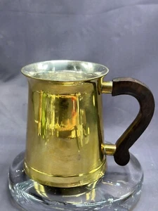 Vintage Gatco Massiv Messing Mid Century Messing Becher mit Holzgriff MCM - Bild 1 von 10