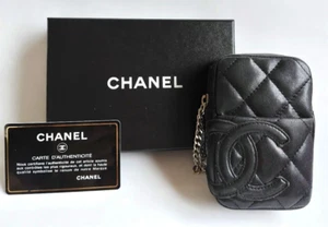 CHANEL Cambon Cigarette Case Pouch Color Black with Box - Picture 1 of 18