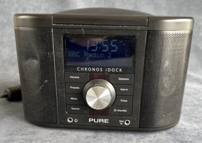 Pure Chronos iDock Series II Clock Radio with DAB in Black - Image 1 of 4