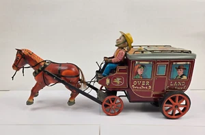 Vintage 1950's Made in Japan "Overland Stagecoach" Battery Operated Tin Toy - Picture 1 of 11
