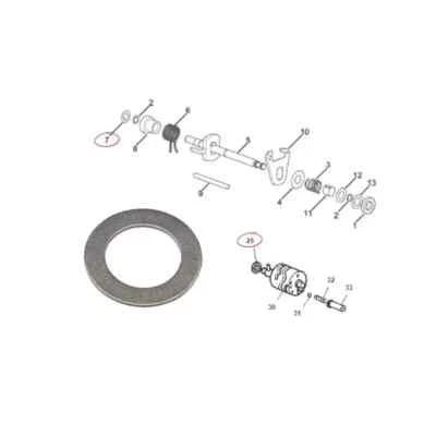 RONDELLA ACCIAIO PER DEMODRONICO E PERNO ASSE COMANDO CAMBIO MINARELLI AM6 50 CC - Immagine 1 di 4