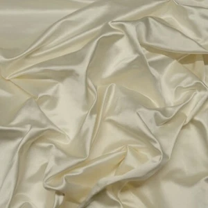 ivory Duchess Silk Satin, 100% Silk Fabric, 55" Wide, 0.65 Yard Piece (TS-7171B) - Picture 1 of 3