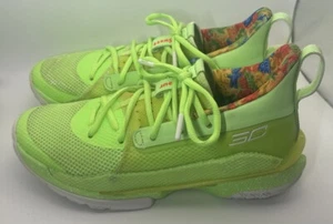 Under Armour Curry 7 Sour Patch Size 7Y Lime Basketball Shoes 3022113-302 - Picture 1 of 12