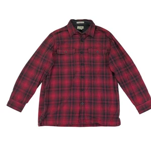 L.L.Bean Men Fleece Lined Flannel Shirt Jacket Traditional Medium 250293 Plaid - Picture 1 of 6