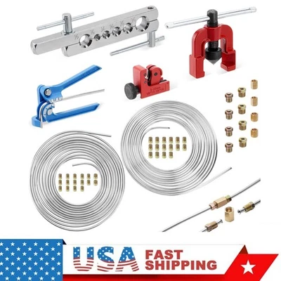 25 футов 3/16 + 1/4 полный комплект труб тормозной магистрали 30 фитингов и 4 Union доставка из США - Изображение 1 из 4