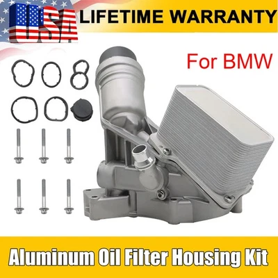 Aluminum Oil Cooler Filter Housing And Nuts Part For 2018-2019 BMW X3 3.0L Turbo Foto 1 de 4